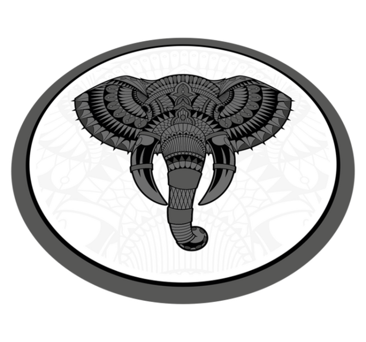 Elephant grey mandala animal vinyl carpet - TenStickers