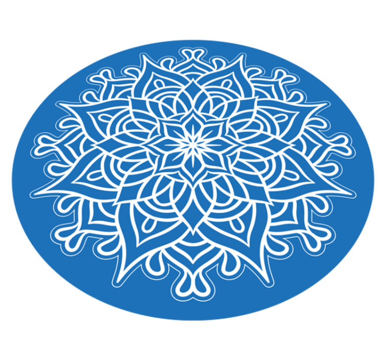 Intricate blue composition mandala vinyl carpet - TenStickers