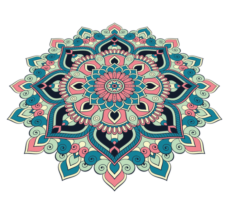 Mandala vinyl carpet with vibrant floral design - TenStickers
