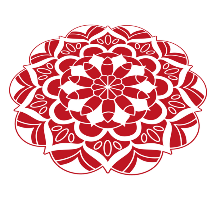 Red Floral Pattern mandala vinyl carpet - TenStickers