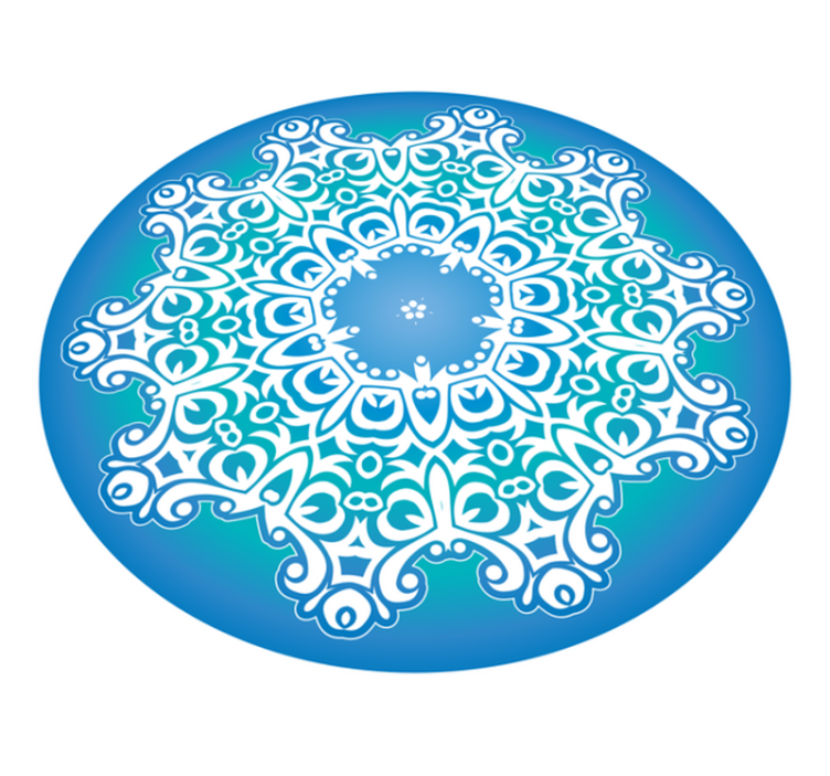 Elaborate Botanical Ornament mandala vinyl carpet - TenStickers