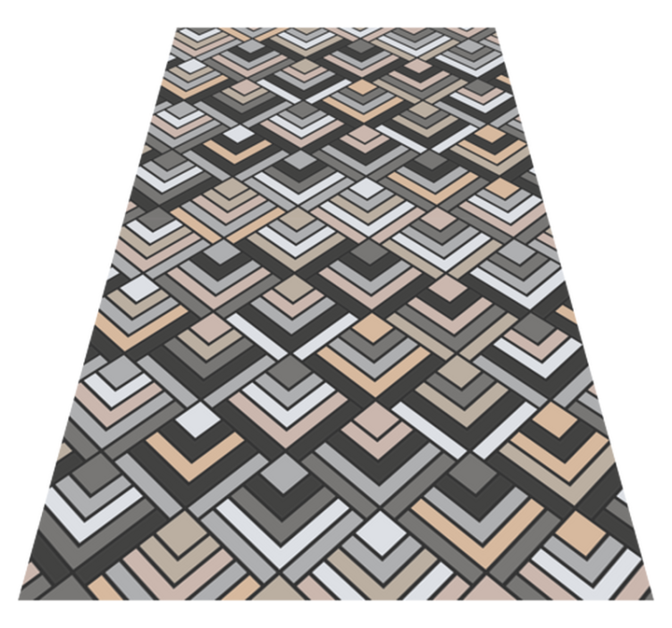 Layered Chevron Shapes geometric vinyl carpet - TenStickers