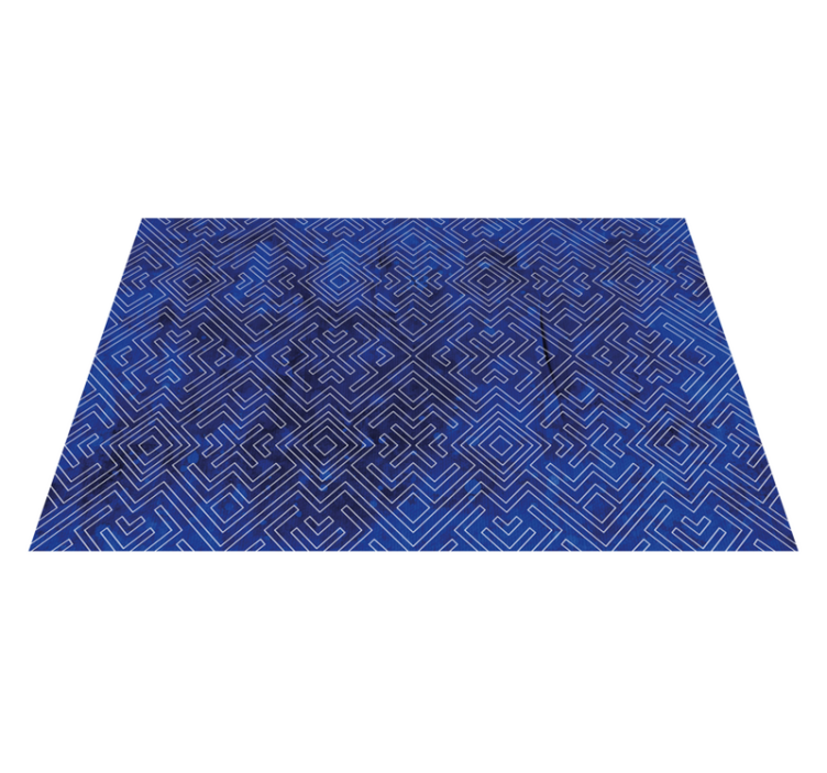 Navy tribal design geometric vinyl carpet - TenStickers