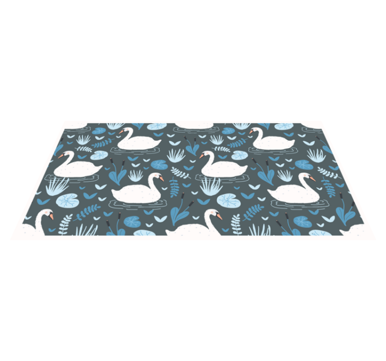 Elegant Swan Pattern nature vinyl carpet - TenStickers