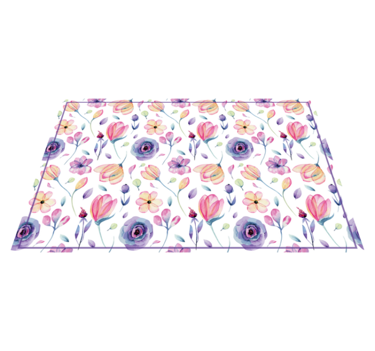 Floral vinyl carpet floral watercolor design - TenStickers