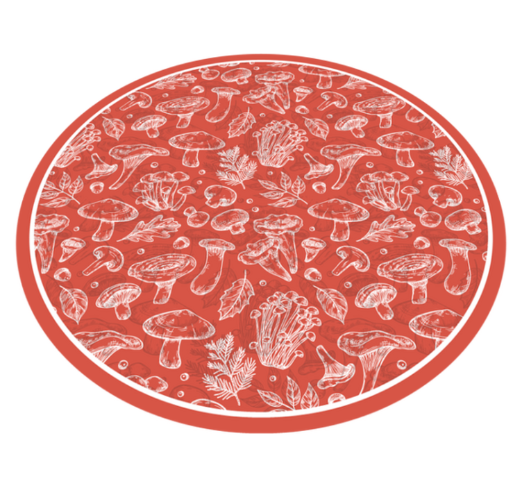Mushroom Illustration nature vinyl carpet - TenStickers