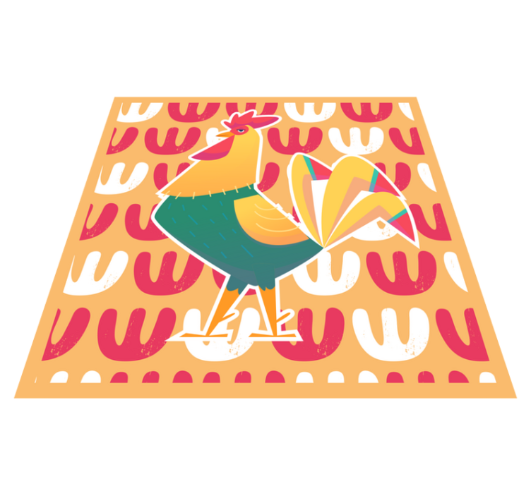 Colorful Rooster Art animal vinyl carpet - TenStickers