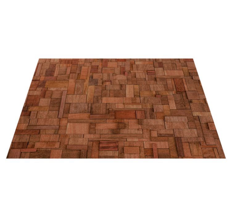 Warm block pattern wood effect vinyl carpet - TenStickers