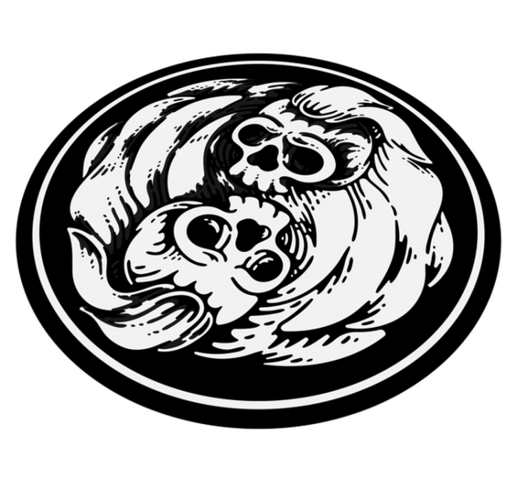 Skull waves halloween vinyl carpet - TenStickers