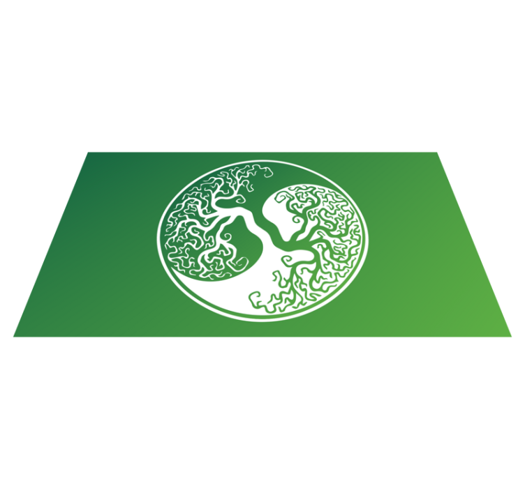 Tree Silhouette Circle nature vinyl carpet - TenStickers