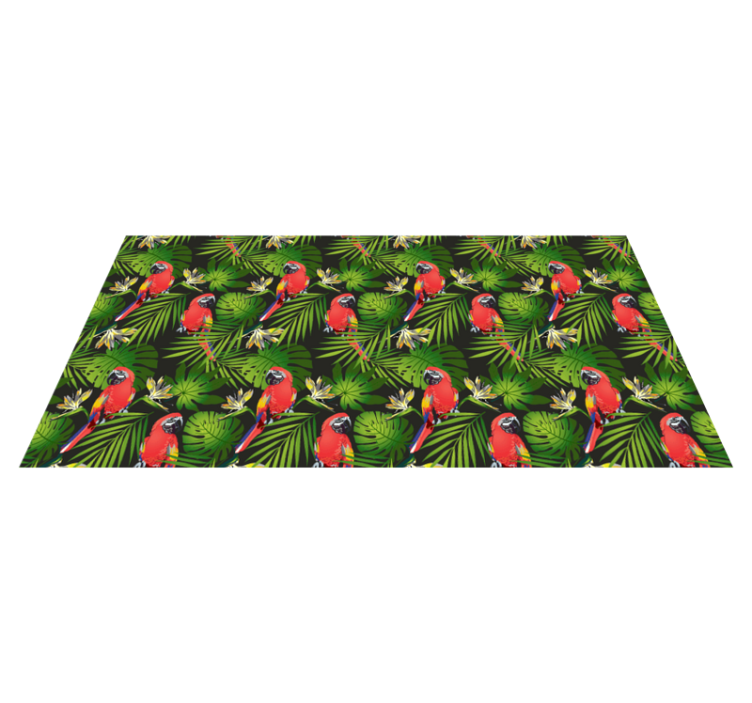Tropical Parrots Greenery nature vinyl carpet - TenStickers