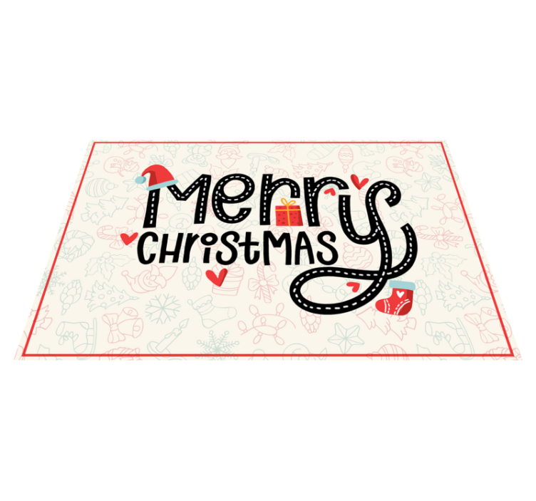 Cheerful greeting Christmas vinyl carpet - TenStickers