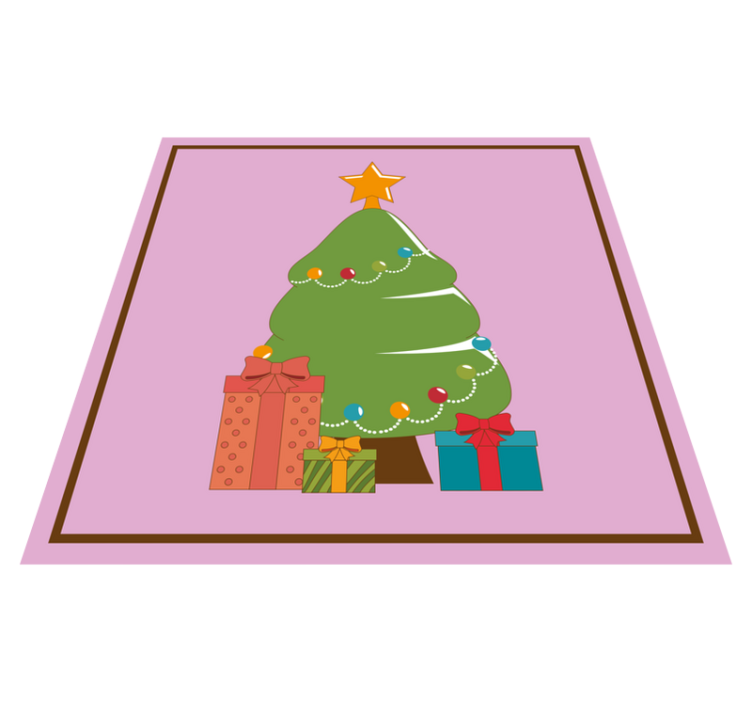 Illustration of a tree with gifts Christmas vinyl carpet - TenStickers