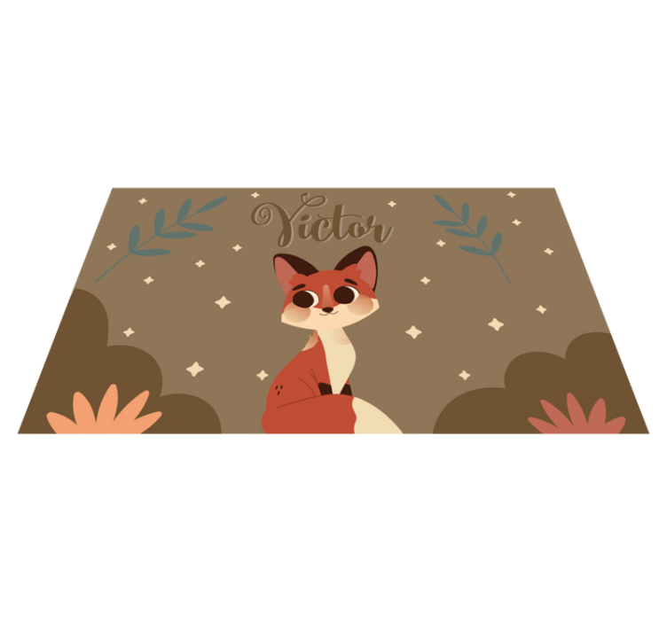Cute Fox Design custom vinyl carpet - TenStickers
