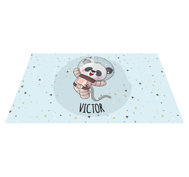 Cute Panda Astronaut custom vinyl carpet - TenStickers