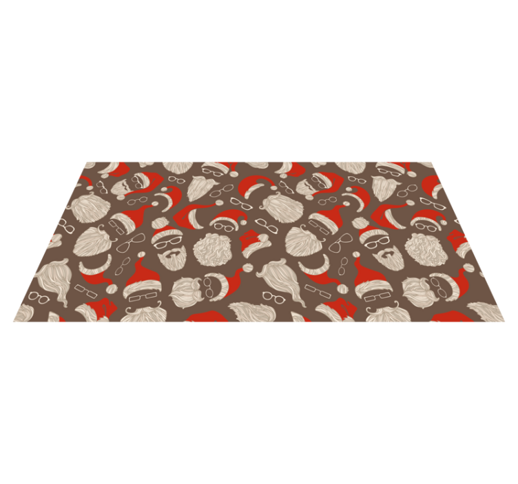 Santa Faces Pattern Christmas vinyl carpet - TenStickers