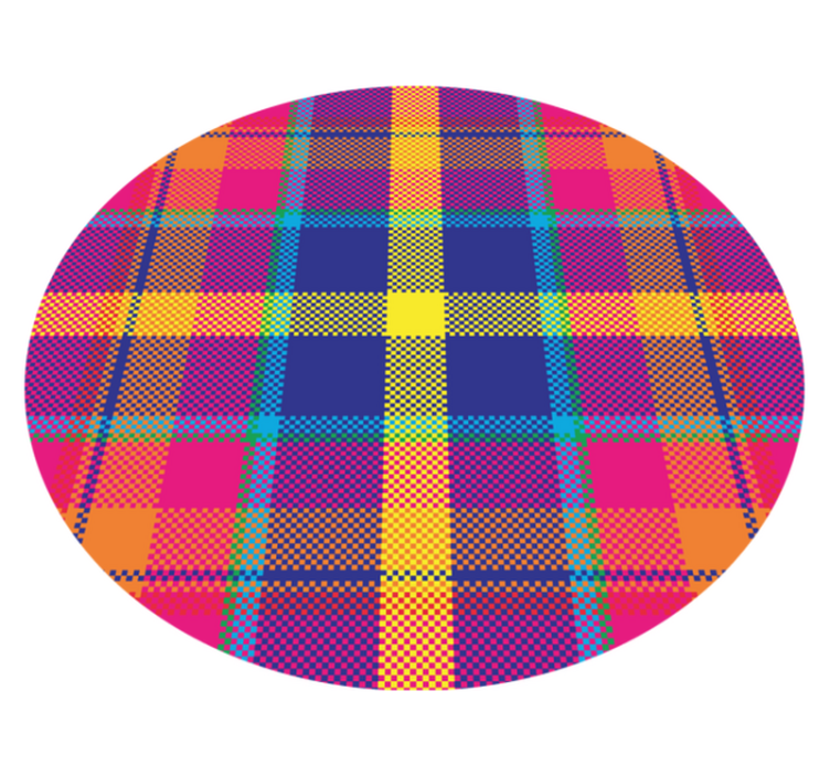 Colorful Plaid Pattern geometric vinyl carpet - TenStickers