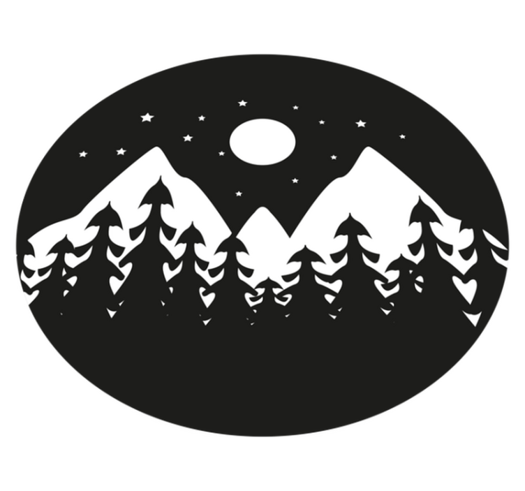 Mountain Silhouette Scene nature vinyl carpet - TenStickers