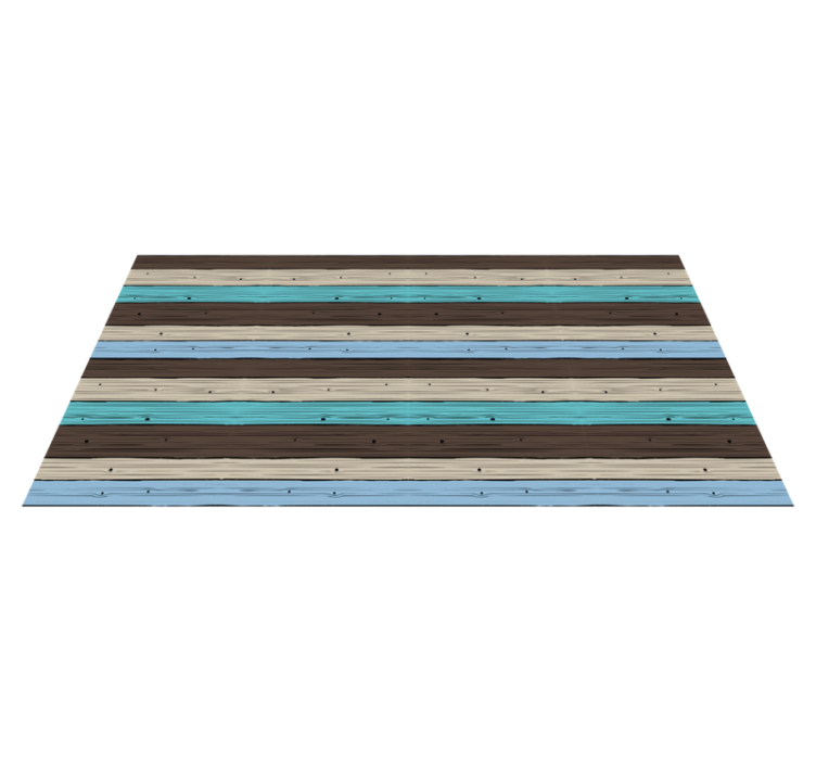 Blue and brown stripes wood effect vinyl carpet - TenStickers