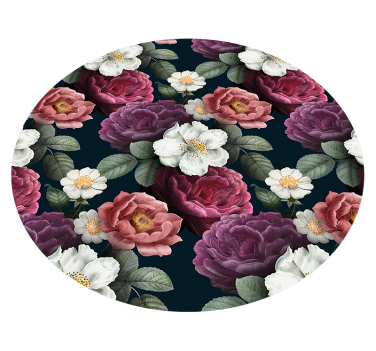 Graceful Botanical Composition floral vinyl carpet - TenStickers