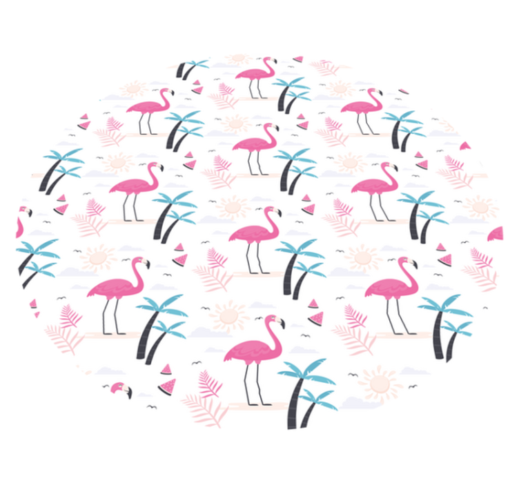 Flamingo tropical scene teen vinyl carpet - TenStickers