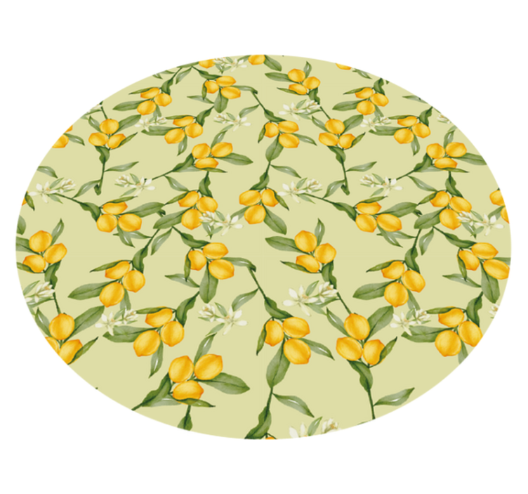 Tropical summer lemons pattern modern rug - TenStickers