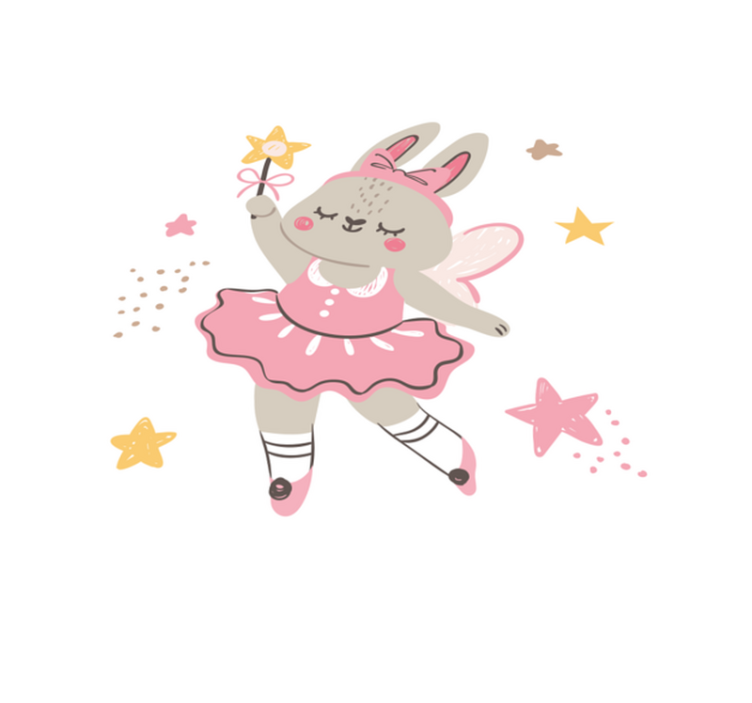 Dancing rabbit with wand kids vinyl carpet - TenStickers