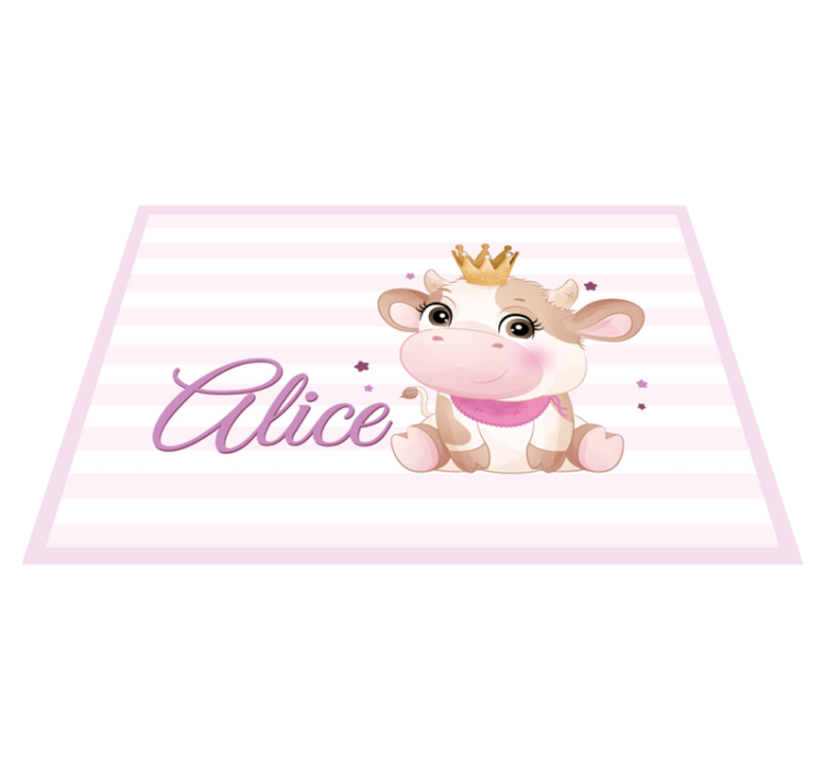 Custom vinyl carpet cute cow design - TenStickers