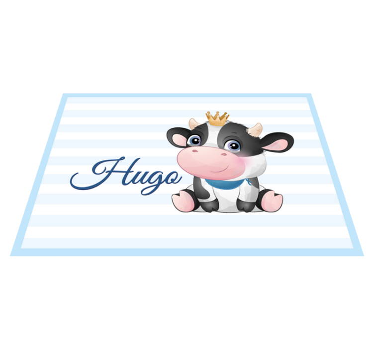 Baby Cow With Name nursery vinyl carpet - TenStickers