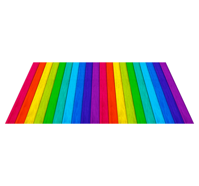 Rainbow Striped Layout wood effect vinyl carpet - TenStickers