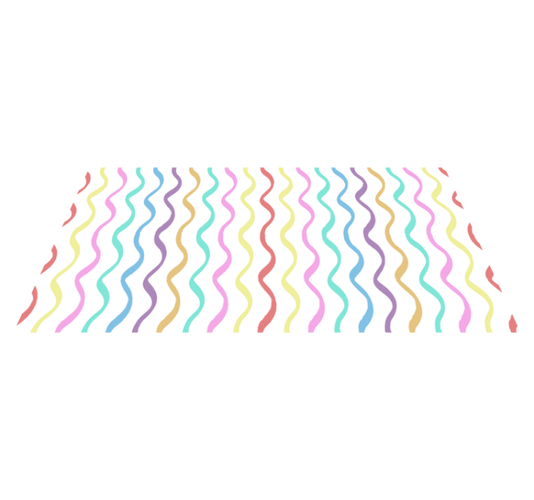 Wavy colorful lines nordic vinyl carpet - TenStickers