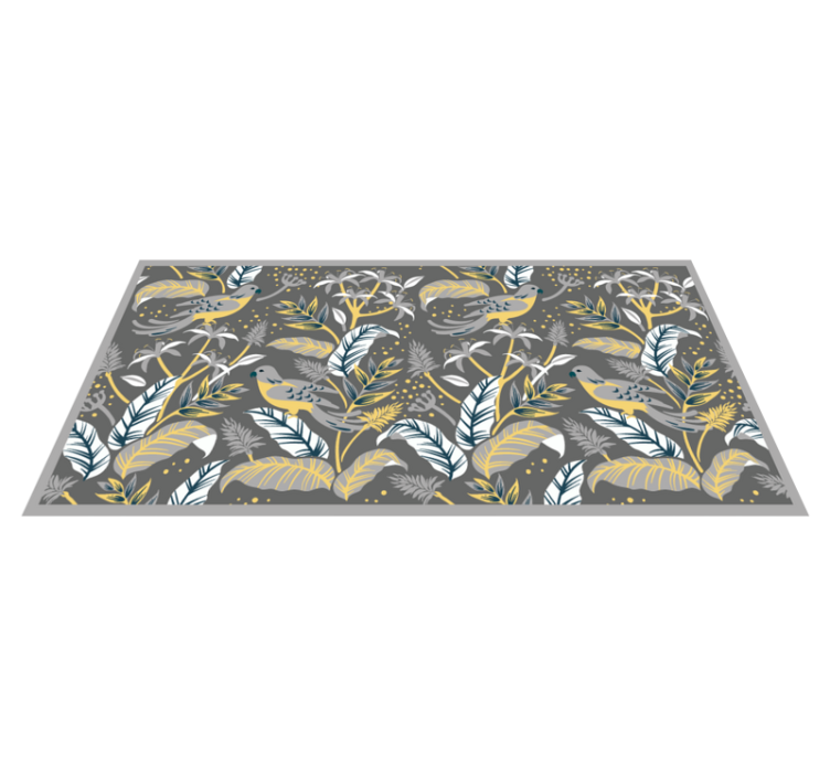 Tropical Greenery Print floral vinyl carpet - TenStickers