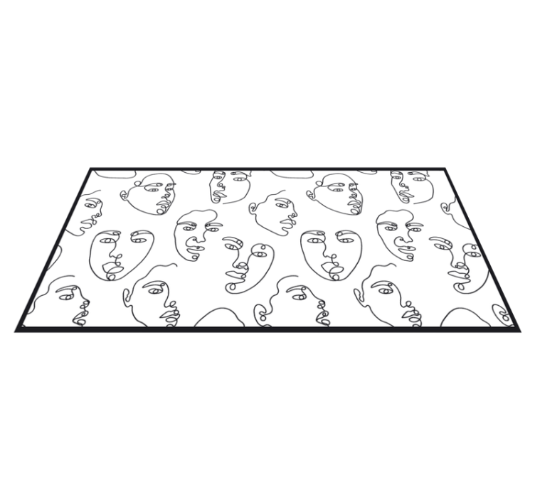 LINE ART FACES mosaic vinyl carpet - TenStickers
