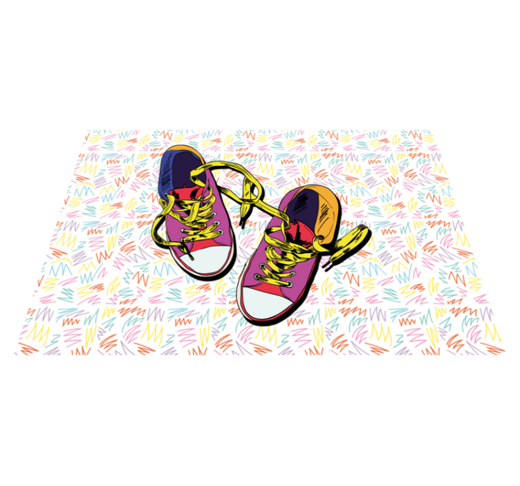 Colorful Sneaker Pattern teen vinyl carpet - TenStickers