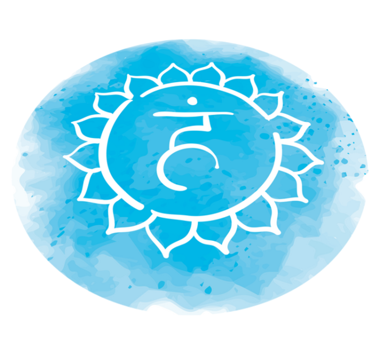 Serene Blue Symbol mandala vinyl carpet - TenStickers