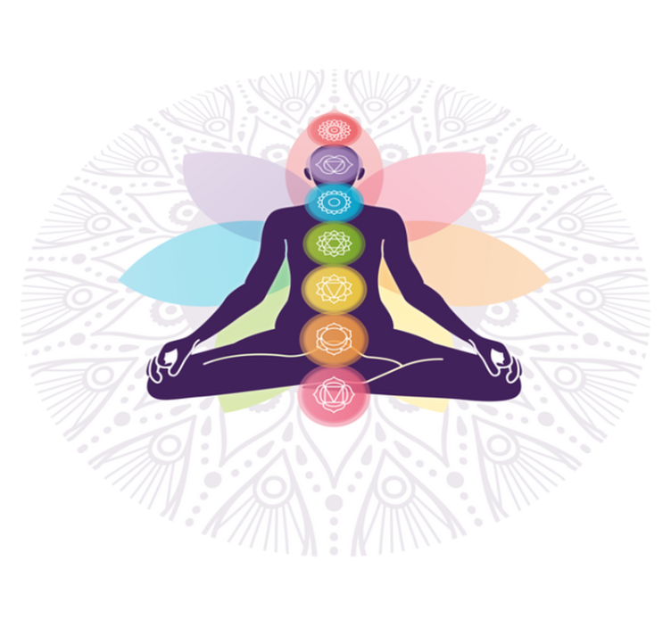 Chakra Meditation Symbol mandala vinyl carpet - TenStickers