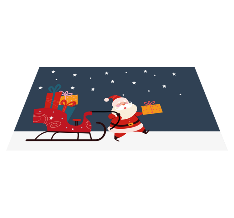 Santa's Cheerful sleigh Christmas vinyl carpet - TenStickers