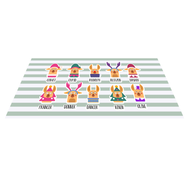 Reindeer Character Collection Christmas vinyl carpet - TenStickers