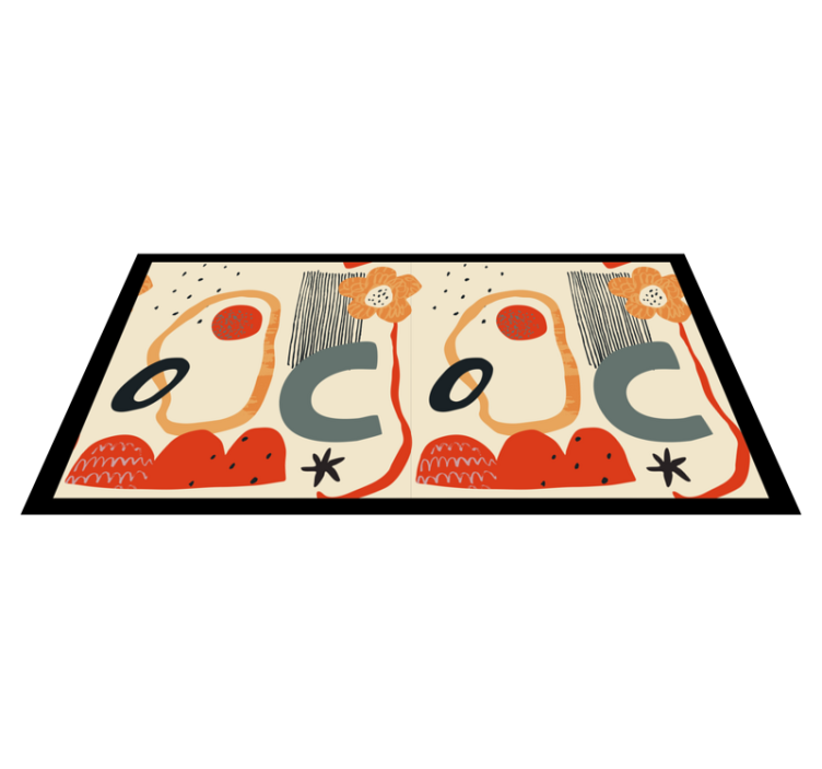 Bold floral elements modern vinyl carpet - TenStickers