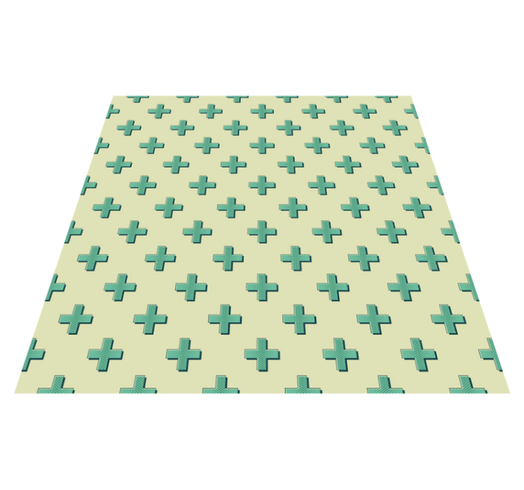 Mint Plus Shapes geometric vinyl carpet - TenStickers