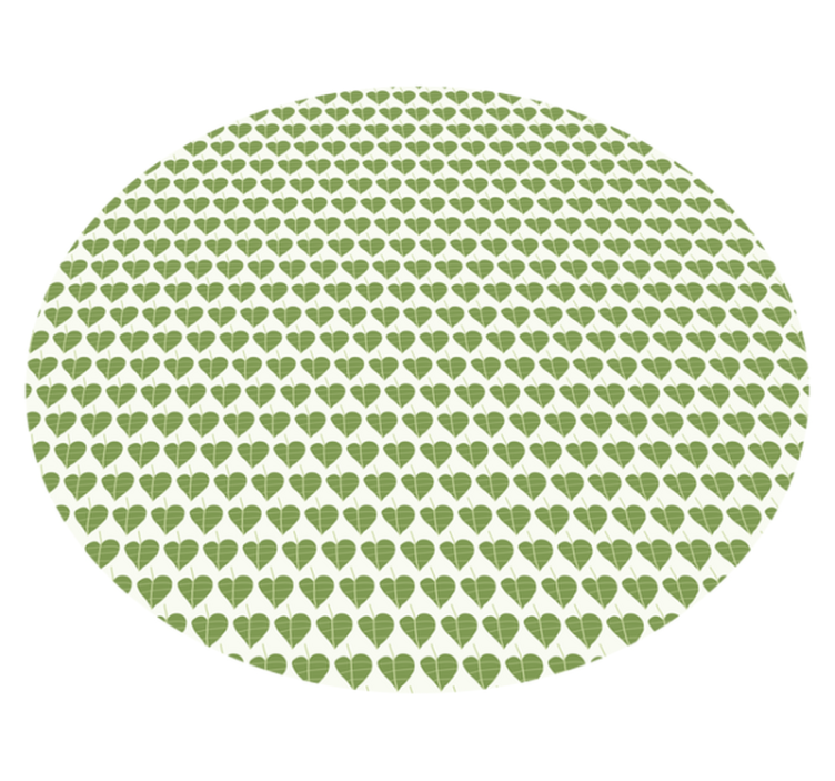 Leafy Heart Pattern circular vinyl carpet - TenStickers