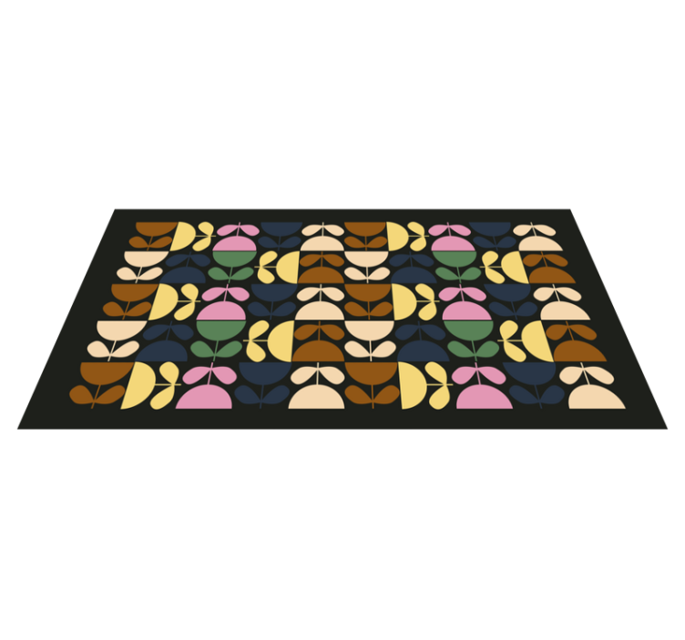 Vibrant Leaf Motifs tile vinyl carpet - TenStickers