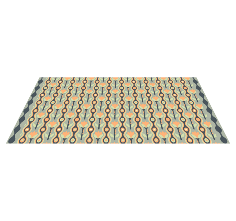 Stylized Floral Pattern teen vinyl carpet - TenStickers