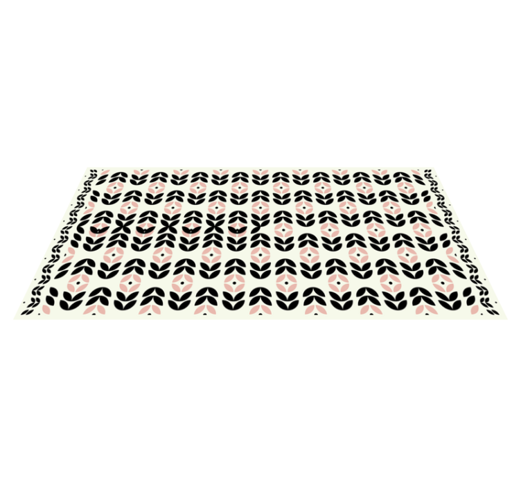 Floral Geometric Motif modern vinyl carpet - TenStickers