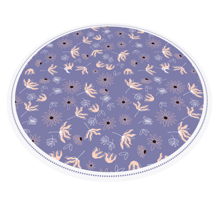 Floral vinyl carpet in purple floral pattern - TenStickers