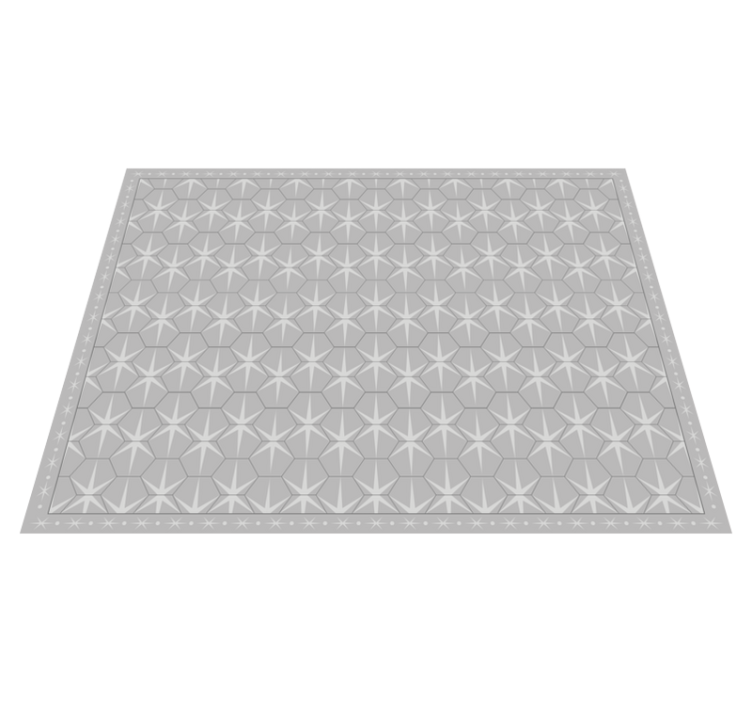Hexagonal star pattern grey vinyl carpet - TenStickers