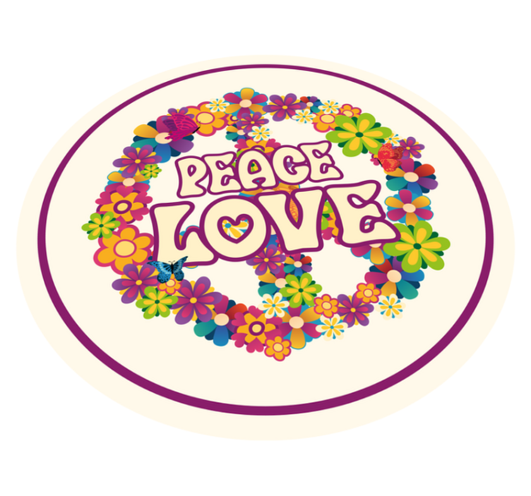 Peaceful Message floral vinyl carpet - TenStickers