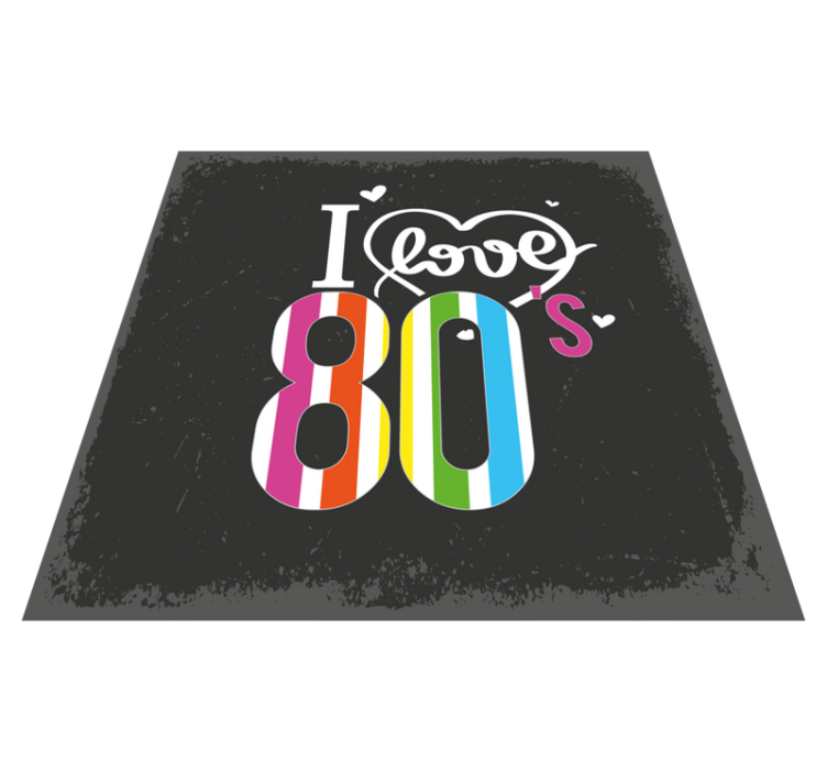 Retro 80's Love mosaic vinyl carpet - TenStickers