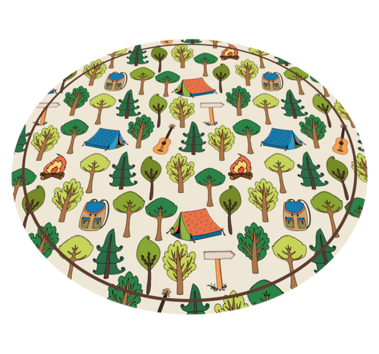 Camping adventure scene kids vinyl carpet - TenStickers