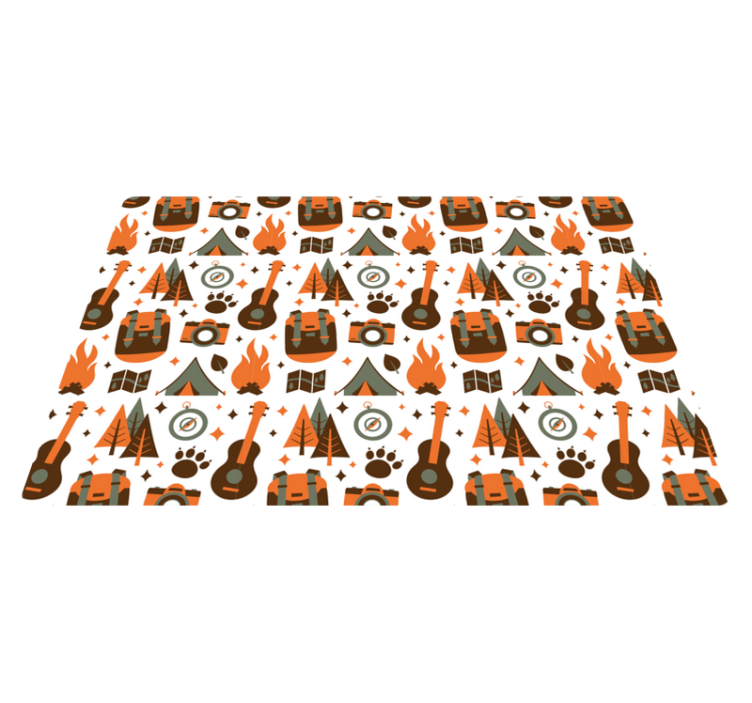 Adventure Camping Icons kids vinyl carpet - TenStickers